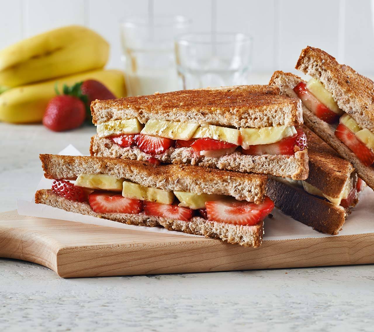 recipe image Breakfast Paninis with Banana & Berries