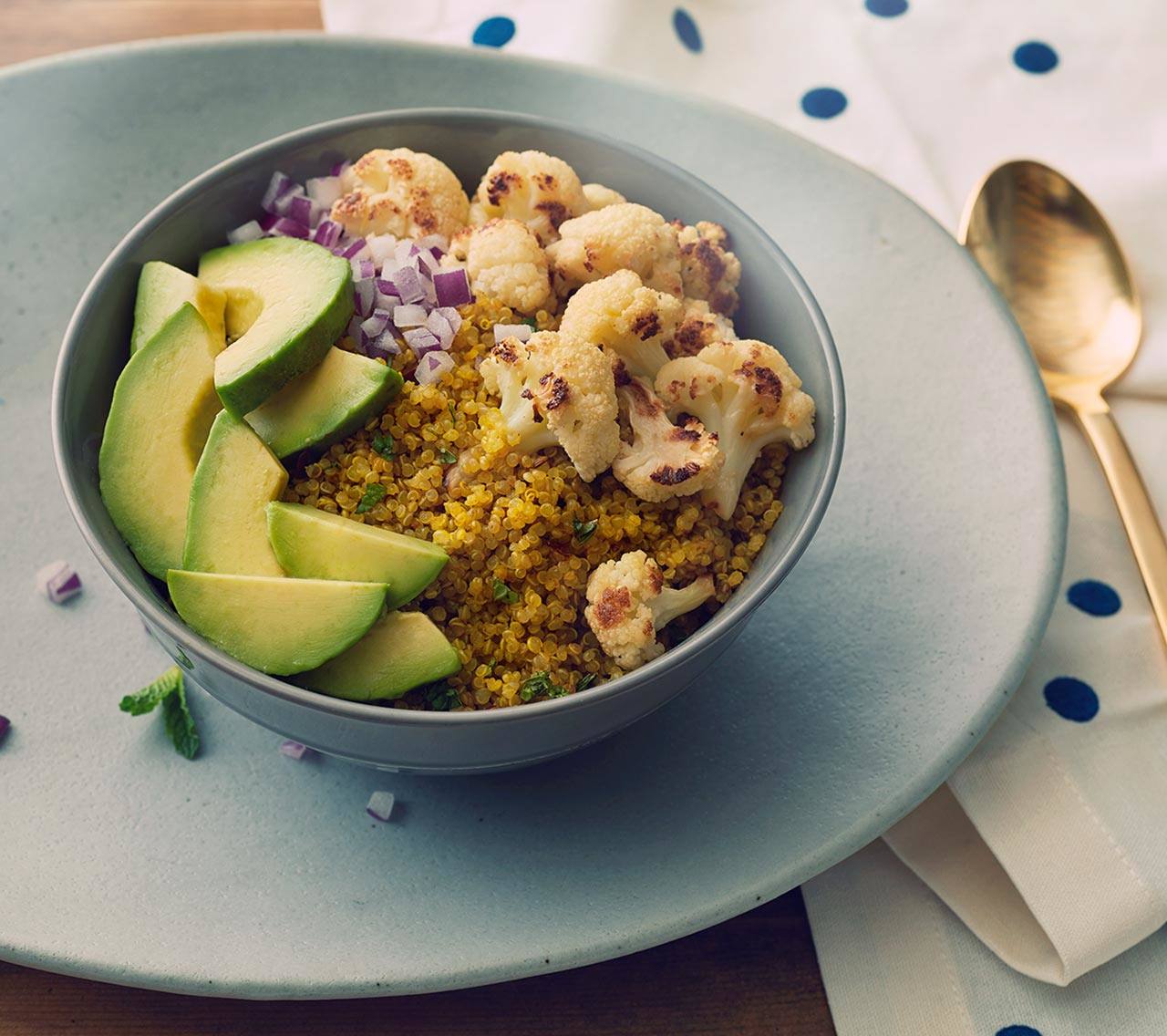 recipe image Quinoa Bowls with Golden Turmeric Cauliflower